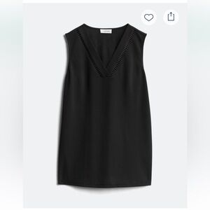 CALVIN KLEIN | Adoria V Neck Detail Knit Top | Black | XL